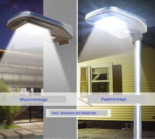 Straatverlichting zonne-energie 6.5 Watt LED, Lamp zonne-energie